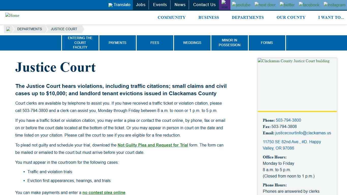 Justice Court | Clackamas County