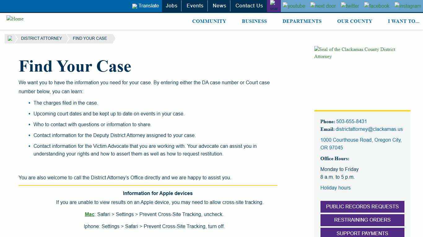Find Your Case | Clackamas County